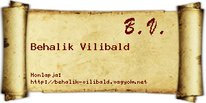 Behalik Vilibald névjegykártya